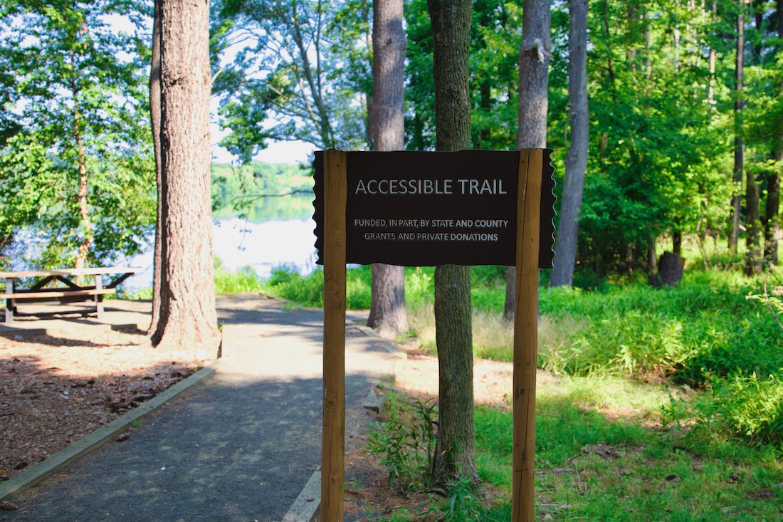 Accessible Trail sign at the Franklin Lakes Nature Preserve